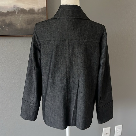 Sandro Black Denim Chambray Double Breasted Jacket Button Down - Picture 6 of 10